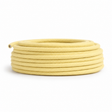 Câble électrique textile rond, coton jaune pastel — vue 4