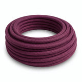 Câble textile rond en coton Lie de vin – rouleau vu de trois quarts