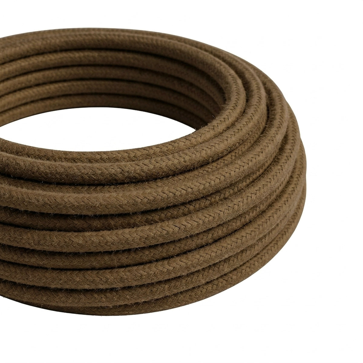 Câble textile rond en coton Marron espresso