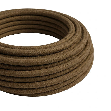 Câble textile rond en coton Marron espresso