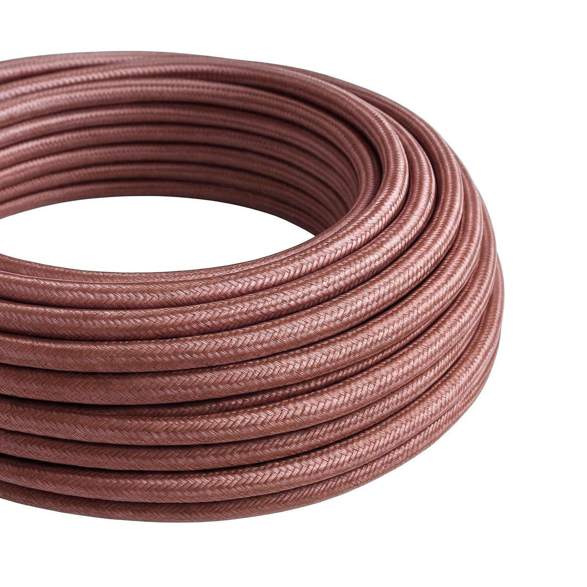 Câble textile rond en coton Marsala