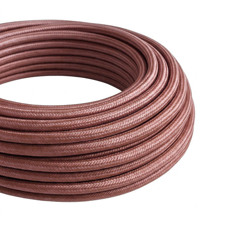 Câble textile rond en coton Marsala