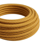 Câble textile rond en coton Miel doré
