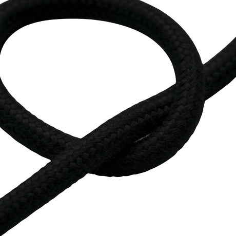 Câble textile rond en coton Noir charbon