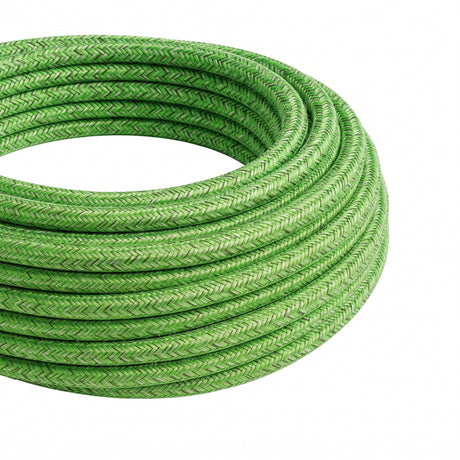Câble textile rond en coton Vert pistache