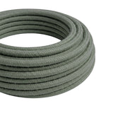 Câble textile rond en coton Vert sauge