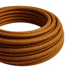 Câble textile rond effet soie Ambré