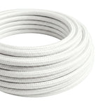 Câble textile rond effet soie Blanc optique