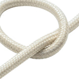 Câble textile rond effet soie Blanc perle