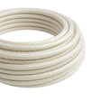 Câble textile rond effet soie Blanc perle