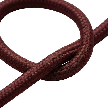 Câble textile rond effet soie Bordeaux