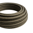 Câble textile rond effet soie Gris foncé
