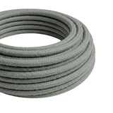 Câble textile rond effet soie Gris fumé