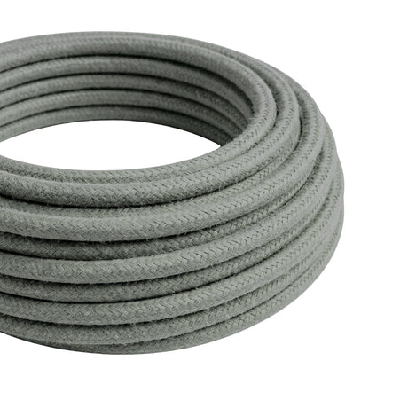 Câble textile rond effet soie Gris fumé