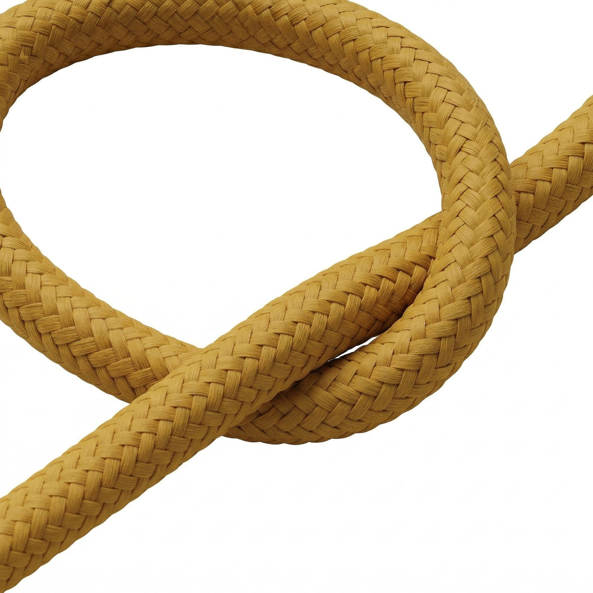 Câble textile rond effet soie Jaune moutarde