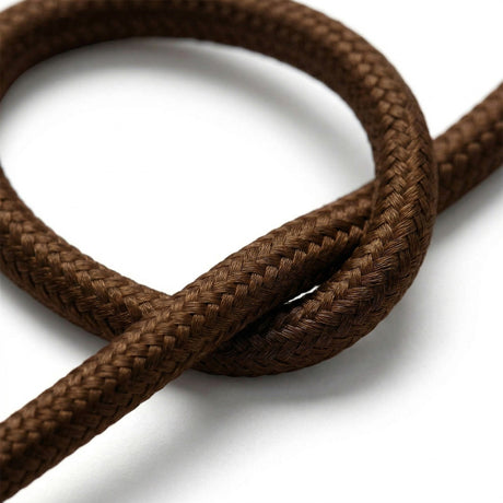 Câble textile rond effet soie Marron espresso