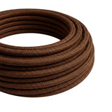 Câble textile rond effet soie Marron espresso