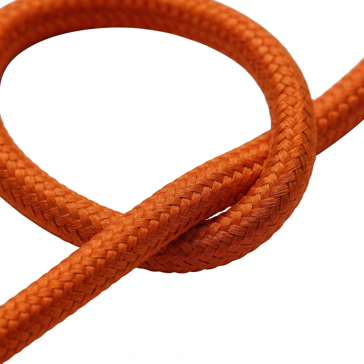 Câble textile rond effet soie Orange flamme