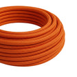 Câble textile rond effet soie Orange flamme