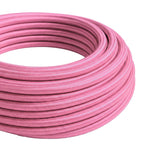 Câble textile rond effet soie Rose fuchsia