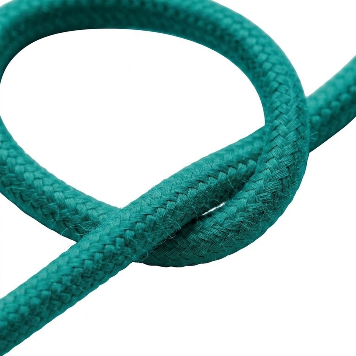 Câble textile rond effet soie Turquoise