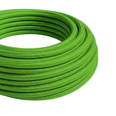 Câble textile rond effet soie Vert citron