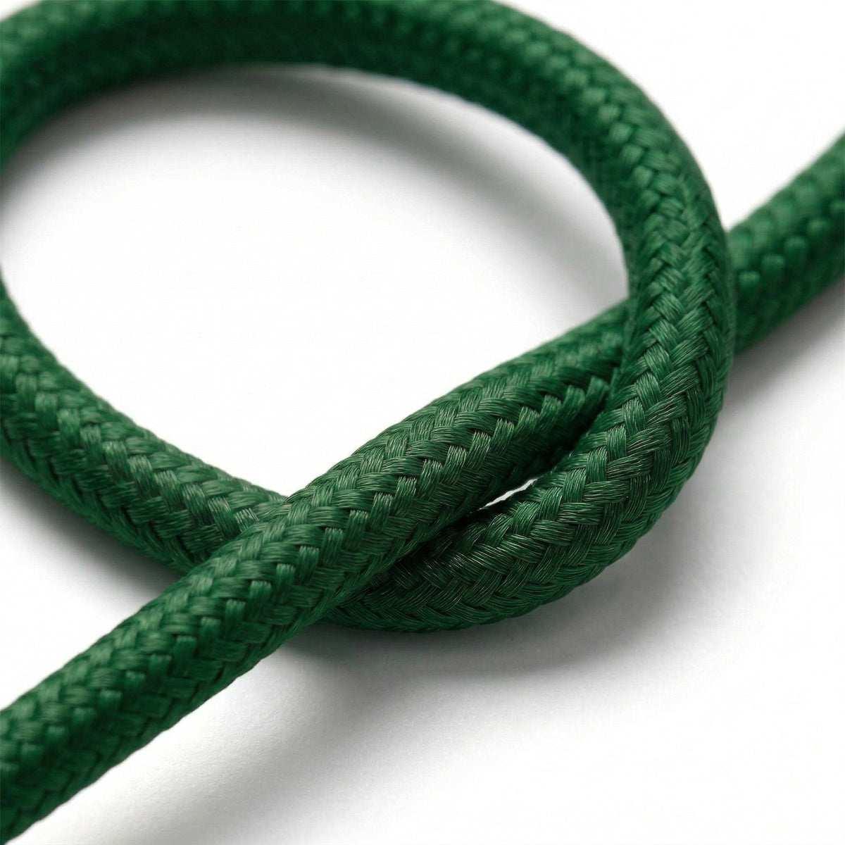 Câble textile rond effet soie Vert forêt