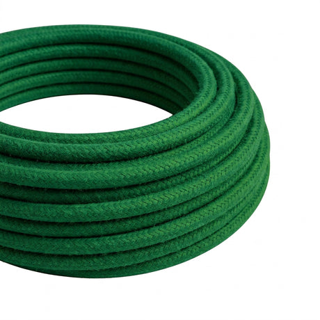 Câble textile rond effet soie Vert forêt