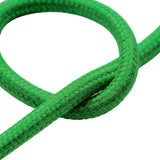 Câble textile rond effet soie Vert prairie