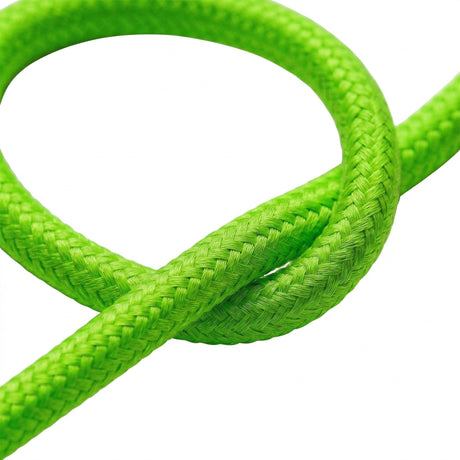 Câble textile rond effet soie fluo Vert