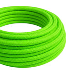 Câble textile rond effet soie fluo Vert
