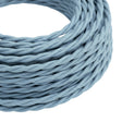 Câble textile torsadé en coton Bleu océan