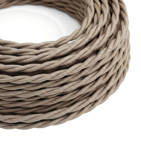 Câble textile torsadé en coton Gris tourterelle