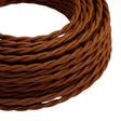 Câble textile torsadé en coton Marron cannelle