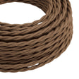 Câble textile torsadé en coton Marron espresso
