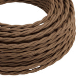 Câble textile torsadé en coton Marron espresso