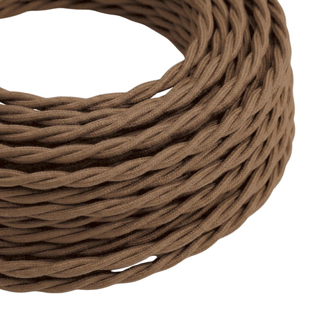 Câble textile torsadé en coton Marron espresso