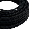 Câble textile torsadé en coton Noir charbon