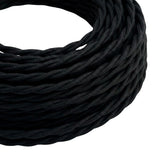 Câble textile torsadé en coton Noir charbon