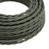 Câble textile torsadé en coton Vert sauge