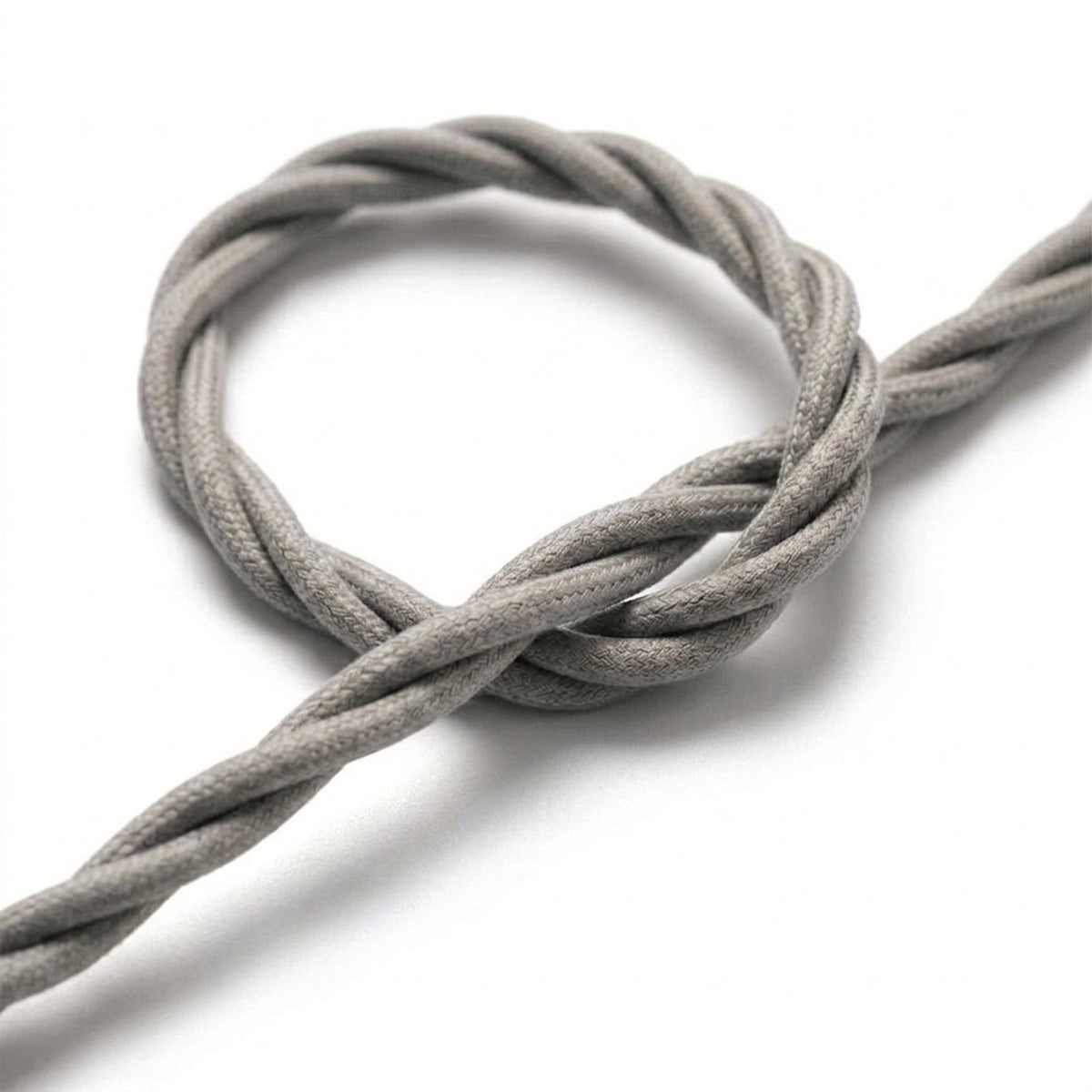 Câble textile torsadé effet soie Argenté