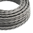 Câble textile torsadé effet soie Argenté
