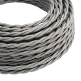 Câble textile torsadé effet soie Argenté