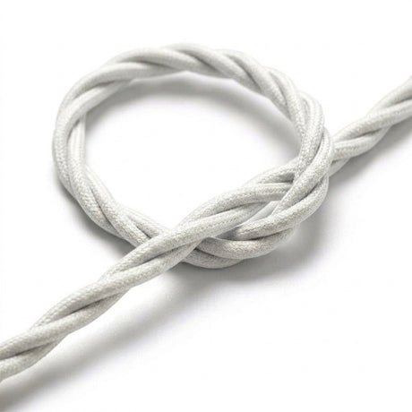 Câble textile torsadé effet soie Blanc optique