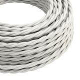 Câble textile torsadé effet soie Blanc optique