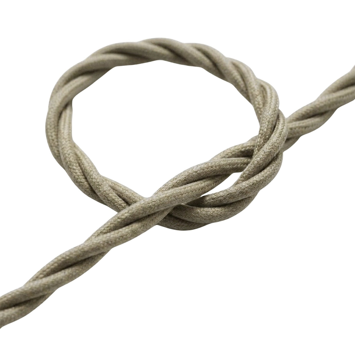 Câble textile torsadé effet soie Blanc perle