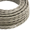 Câble textile torsadé effet soie Blanc perle