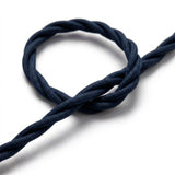 Câble textile torsadé effet soie Bleu profond