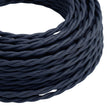 Câble textile torsadé effet soie Bleu profond