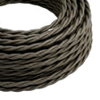 Câble textile torsadé effet soie Gris foncé